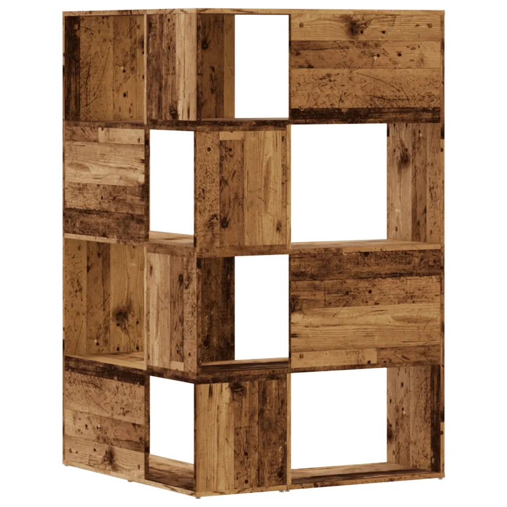 Libreria a 4 Ripiani-Scaffale per Libri-Mobile di Stoccaggio Legno Vecchio 85x85x140 cm in Truciolare
