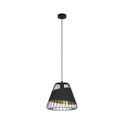 Lampadario Industrial Austell 1 Luce Acciaio Nero