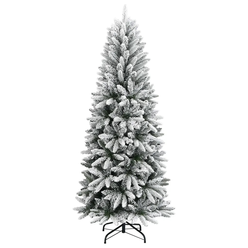 Albero di Natale Artificiale con Neve Floccata 240 cm PVC e PE cod mxl 59109