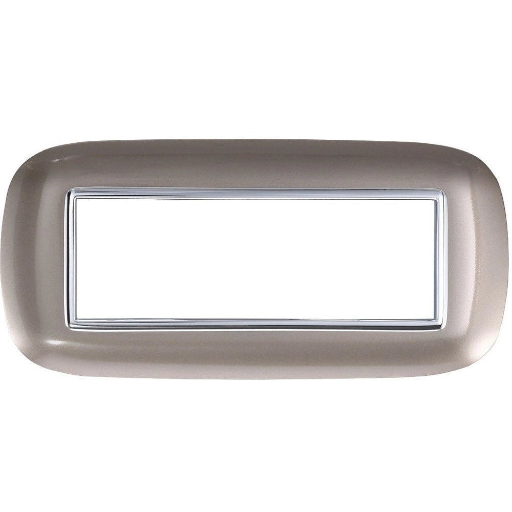 Trade Shop - Placca Oval 3 4 6 Moduli Colore Bronzo Compatibile Con Bticino Axolute -