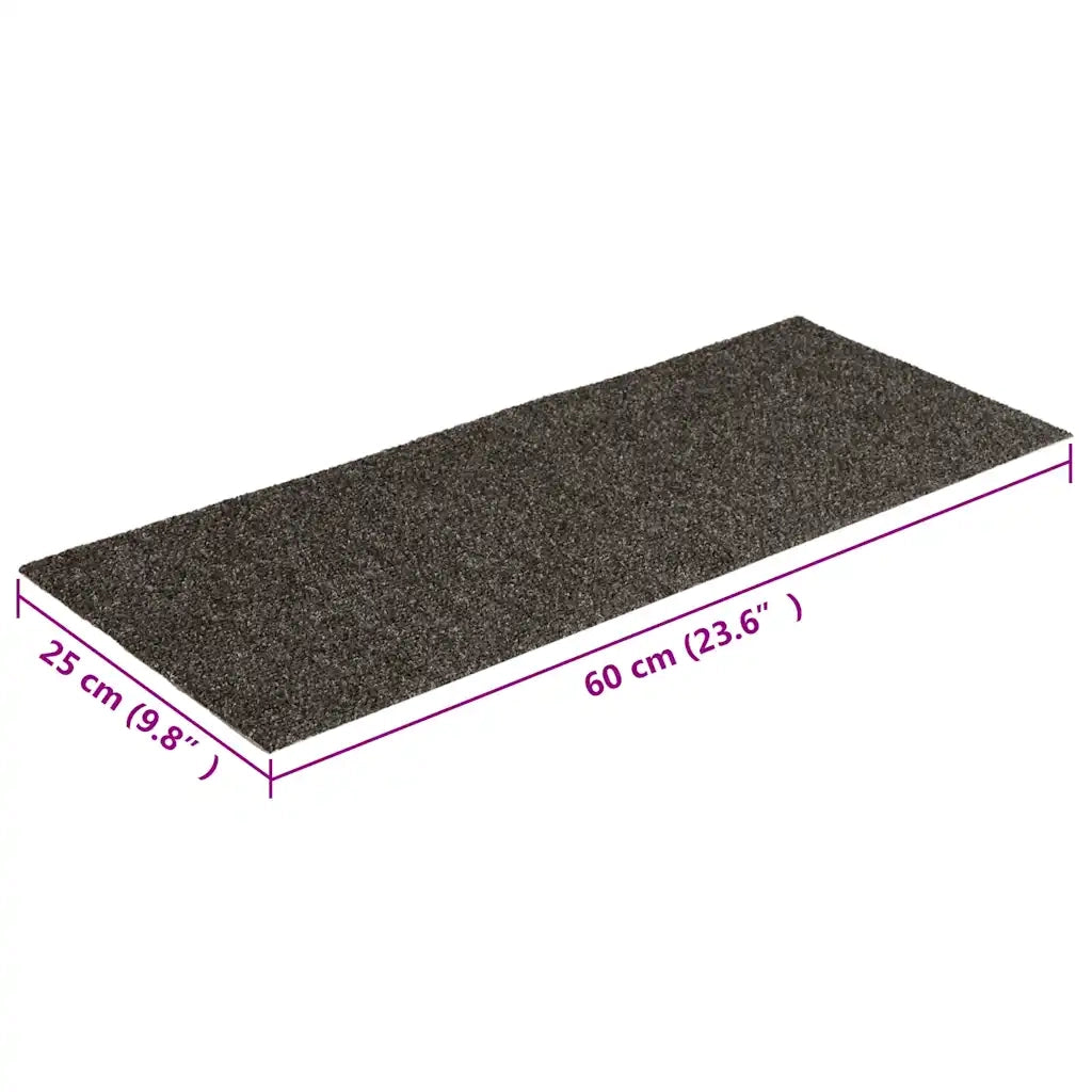 Tappetini per scale autoadesivi 15 pz | Gradini per Scale 60x25 cm antracite rettangolari