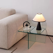 Tavolino multiuso in vetro temperato trasparente 45 x 45 x 51 cm