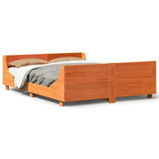 Letto matrimoniale | Letto per adulti | Letto senza Materasso Marrone Cera 120x200 cm in Legno di Pino
