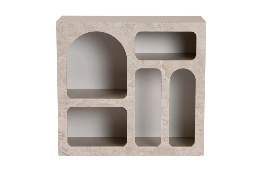Credenza in legno "Lessa" - 80 x 37 x 74 cm - Travertino