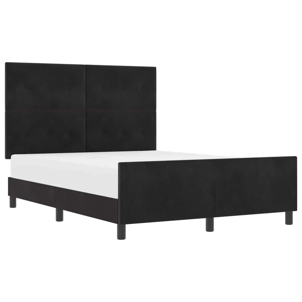 Letto a molle con testiera Nero 160 x 200 cm Velluto