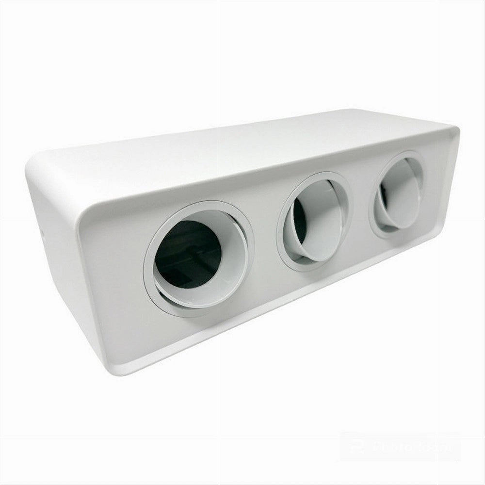 Trade Shop - Portafaretto Triplo Orientabile Da Soffitto Bianco Per Faretto Gu10 Gu5.3 P34-b3 -