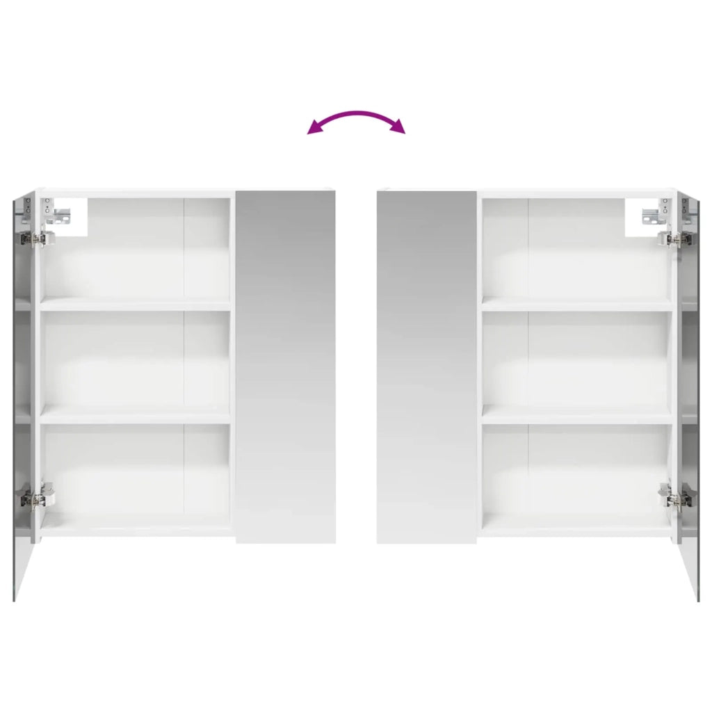 Mobiletto per specchio da bagno Bianco 60 x 14,5 x 70 cm