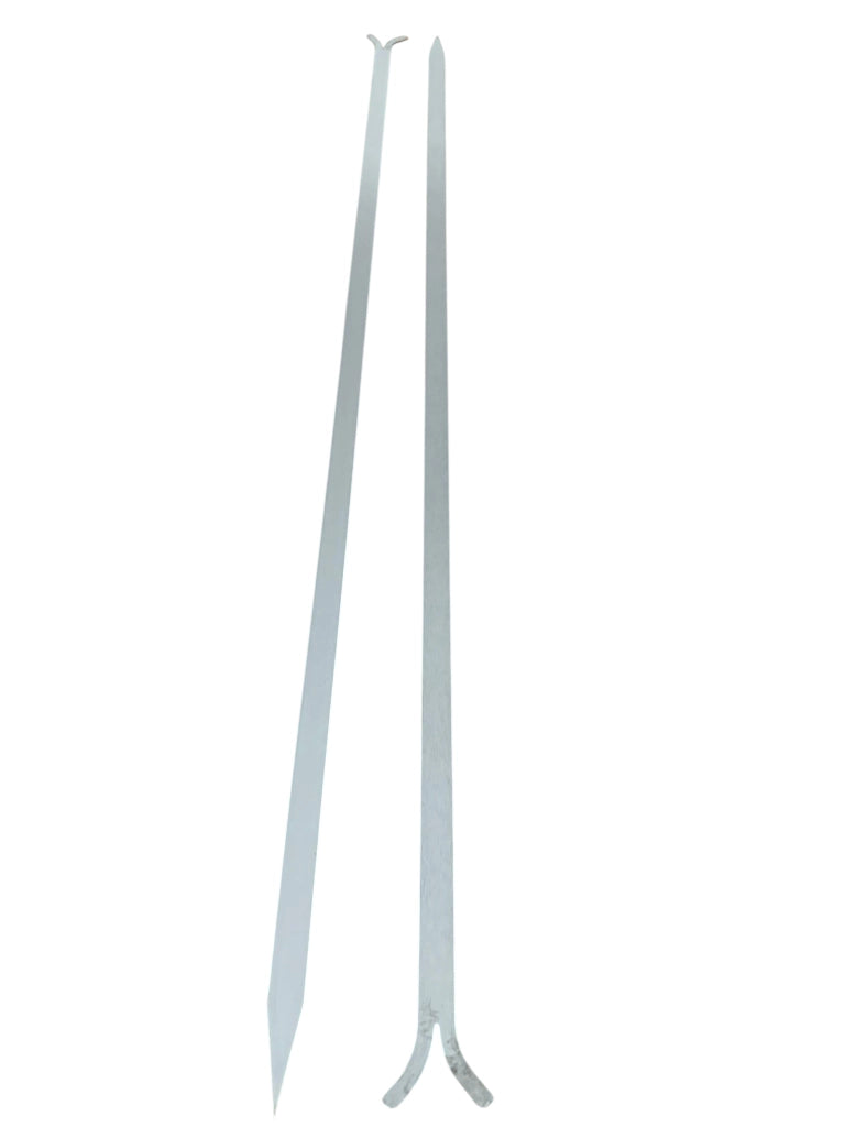 Spiedi per barbecue in Acciaio Inox AISI 304 lunghi 64 cm per Carne Pesce Verdure 2 pz