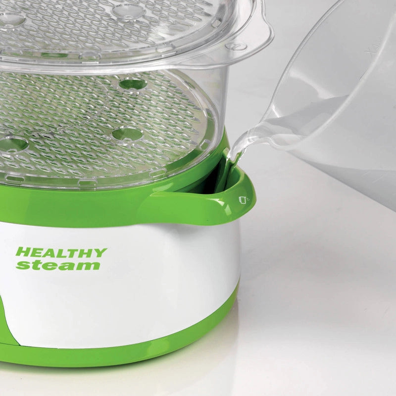 Vaporiera Elettrica - 3 Cestelli - Timer 60 Minuti - 800 Watt - 9 Litri