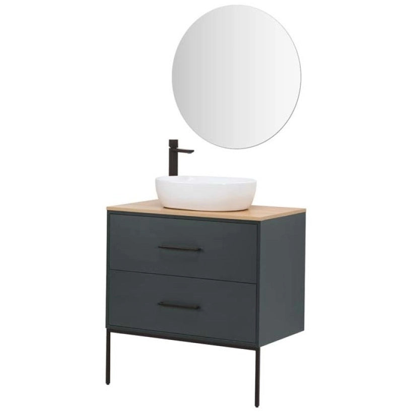 MOBILE BAGNO VENUS 80CM VERDE PETROLIO CON LAVABO E SPECCHIO
