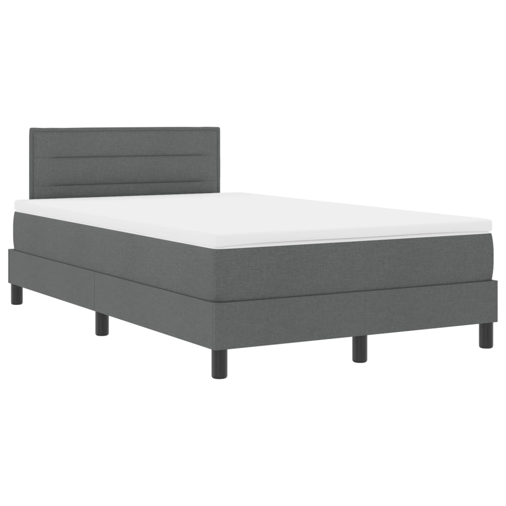 Letto con rete a molle grigio scuro 120x200 cm tessuto