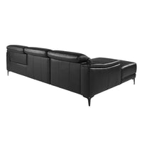 Divano relax con chaise longue sinistra in pelle nera