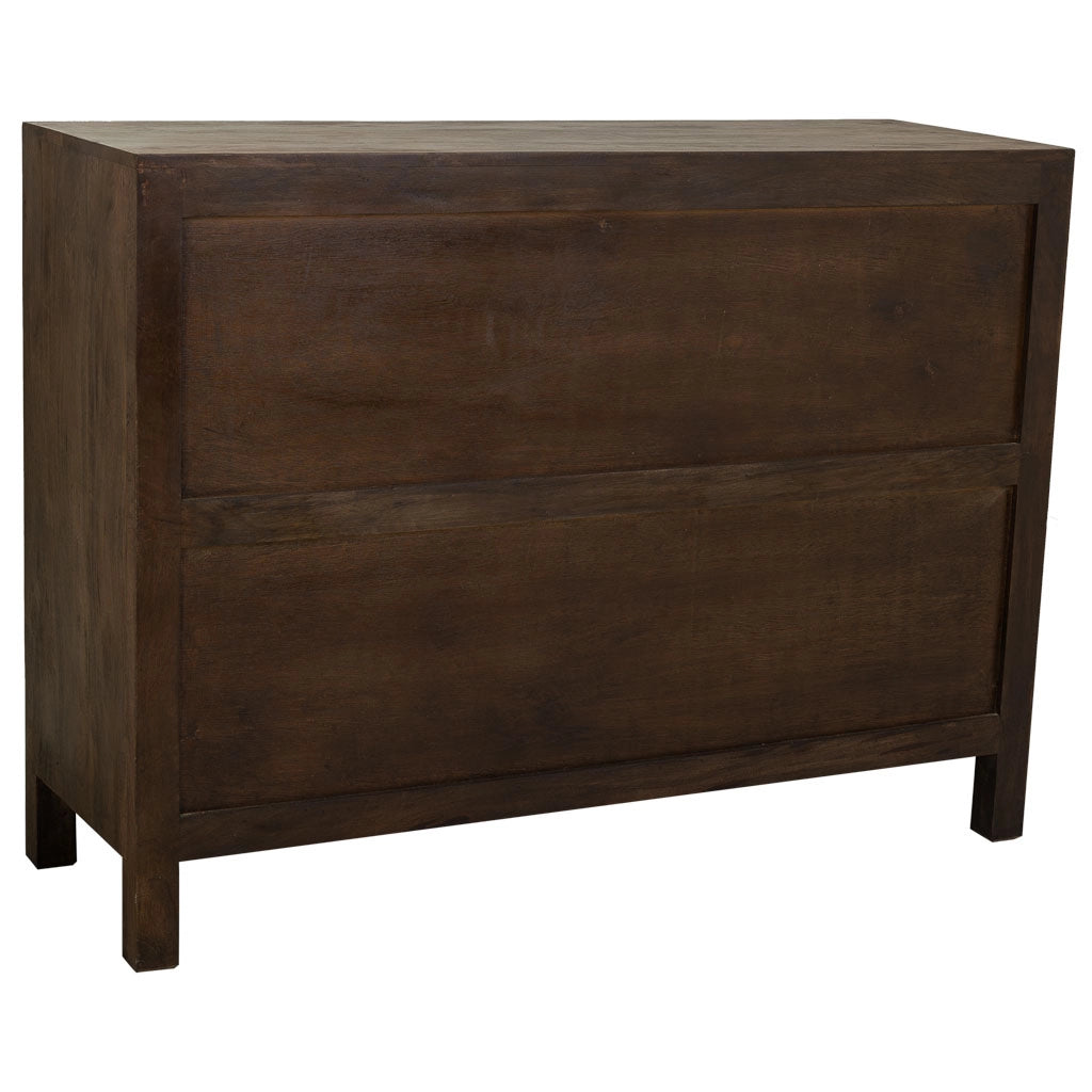 Credenza in legno scolpito nero 120x40x90