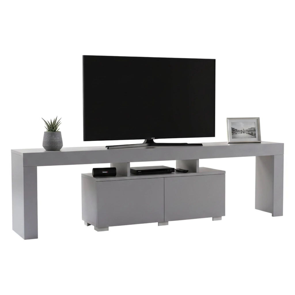 Mobile porta TV Andarna, Credenza da soggiorno, Armadio basso per TV, Base parete attrezzata, 180x31 h50 cm, Grigio