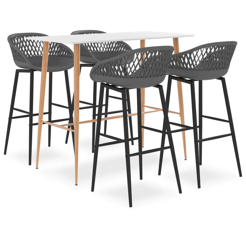 Set da Bar 5 pz Bianco e Grigiocod mxl 72441