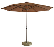 Ombrellone da Giardino Ø3 m Palo Ø40 mm in Alluminio Marrone Satinato Telo in Poliestere Marrone