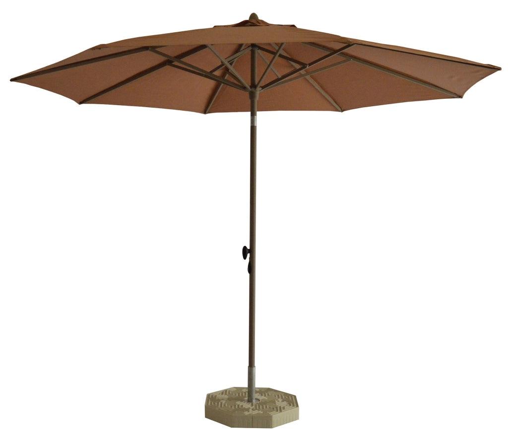 Ombrellone da Giardino Ø3 m Palo Ø40 mm in Alluminio Marrone Satinato Telo in Poliestere Marrone