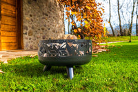 Barbecue a Legna Ø60x39 cm Soffio in Acciaio Nero Alta Temperatura