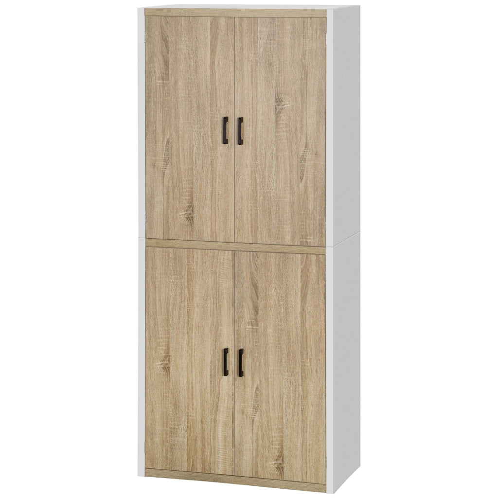 Dispensa Cucina in Legno MDF con 4 Ripiani Regolabili e 4 Porte, 80x40x182 cm