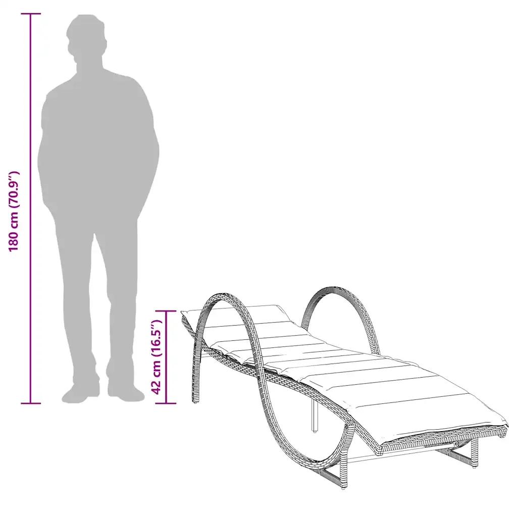 Lettini Prendisole 2 pz | Sdraio da giardino | Lettino da sole con Cuscini Neri in Polyrattan