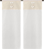 Tende Finestre Porte Interno Coppia 2pz Tessuto Semitrasparente Shabby Chic Rustica 60x150 Cm Beige