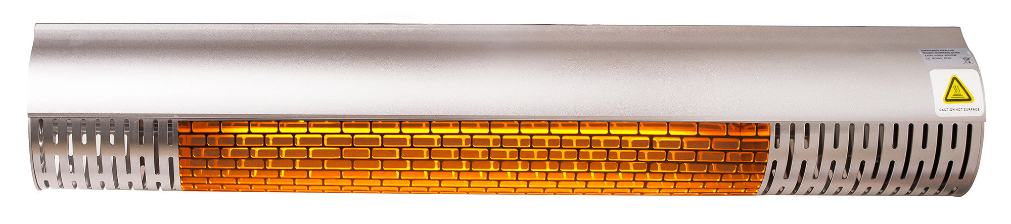 Stufa Elettrica ad Infrarossi a Piantana 2000W con Telecomando per Esterni Argento