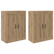 Armadietto a Muro | Mobile a muro 2 pz Rovere artigianale 69,5 x 34 x 90 cm
