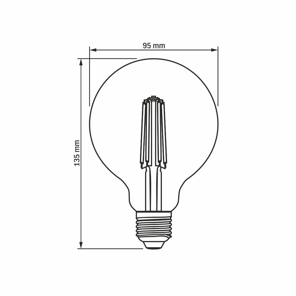 Lampadina LED dimmerabile G95 7W E27 4000K 806lm Videx