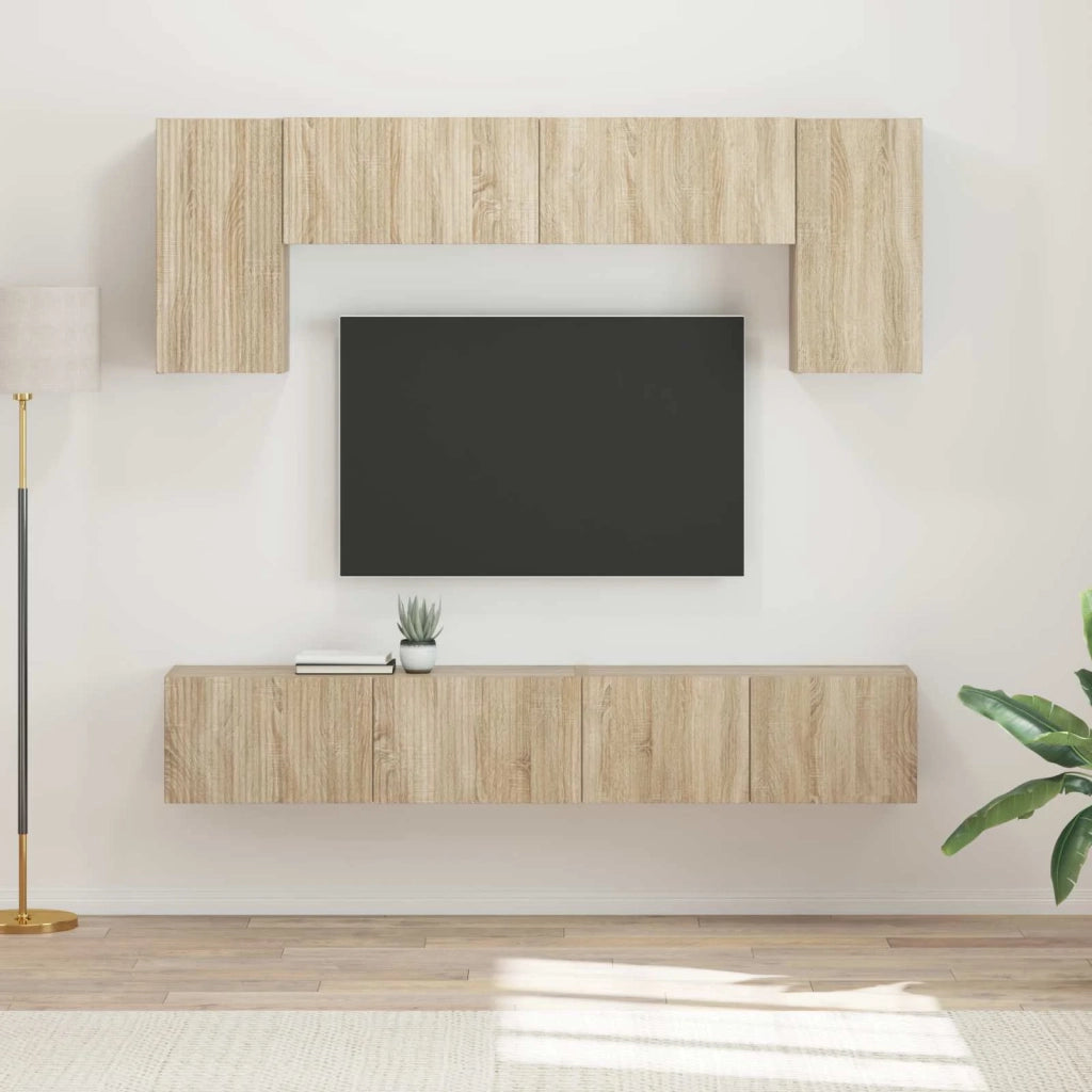 Set mobile TV 4 pcs Rovere Sonoma Legno multistrato