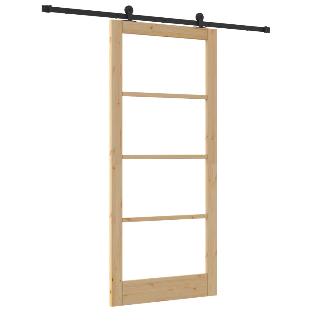 Porta scorrevole  con set di hardware 'ORKDAL'in legno massello e vetro