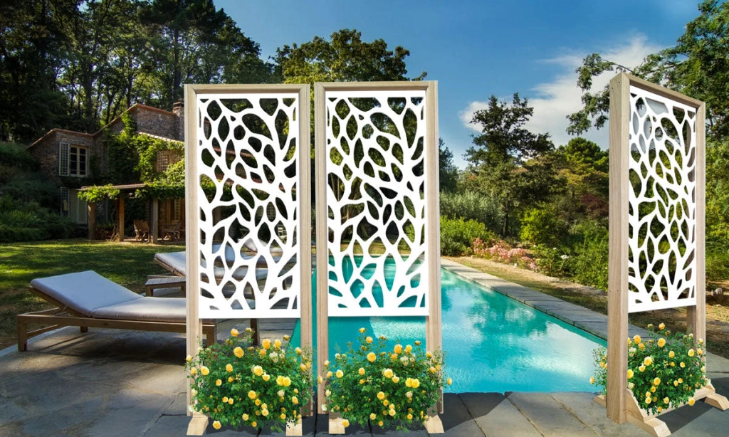 FOGLIE - Separè - Paravento modulabile - 70x190cm - in Legno e PVC Colore: bianco