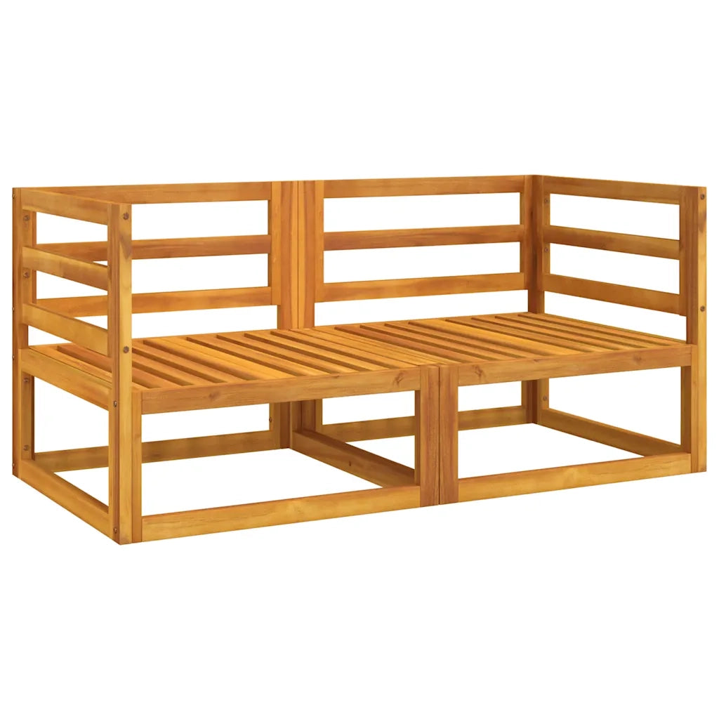 Divani Angolari Modulari 2pz Cuscini Tortora Massello Acacia 360000