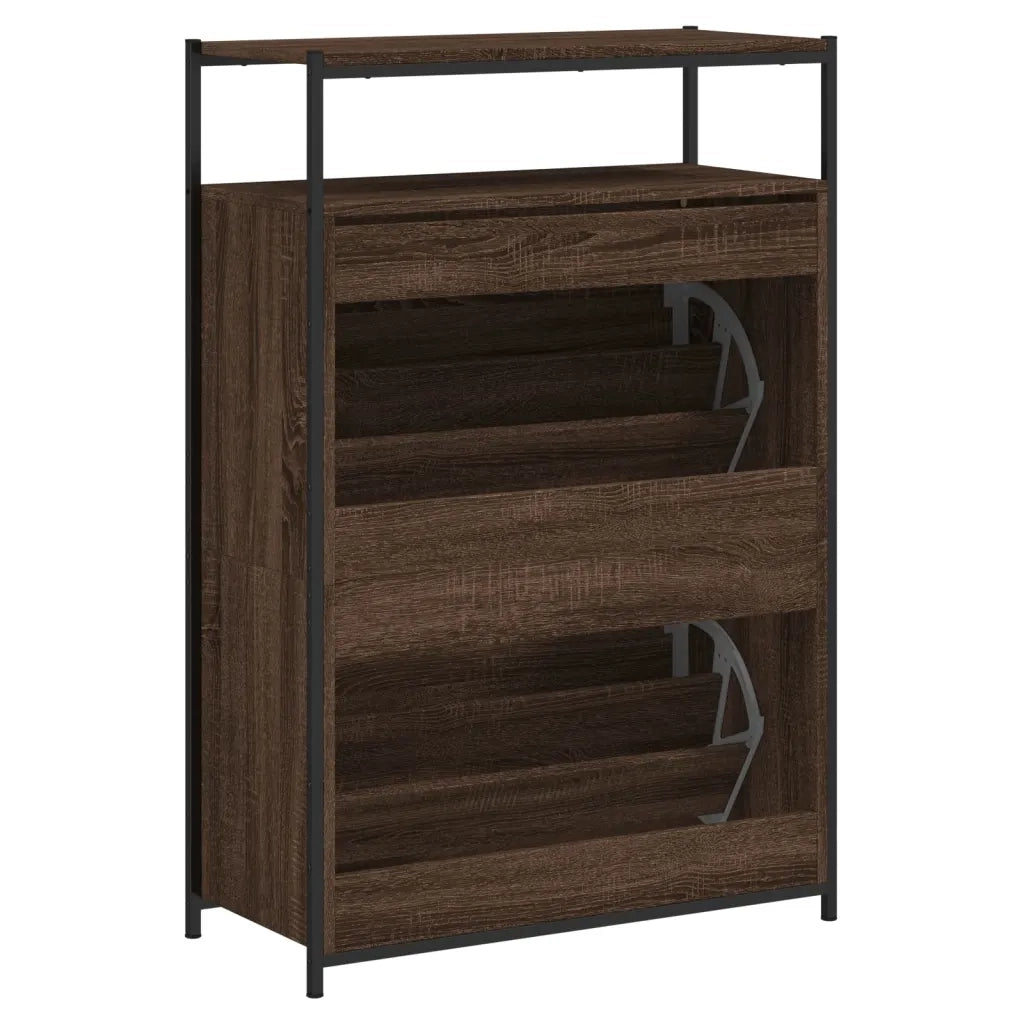 Scarpiera-Scaffale per scarpe Rovere Marrone 75x34x112 cm in Legno Multistrato