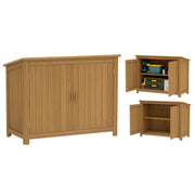 Armadio da Giardino in Legno con 2 Ante e 2 Ripiani ¨C zephmum ¨C 110x50x85 cm, Marrone