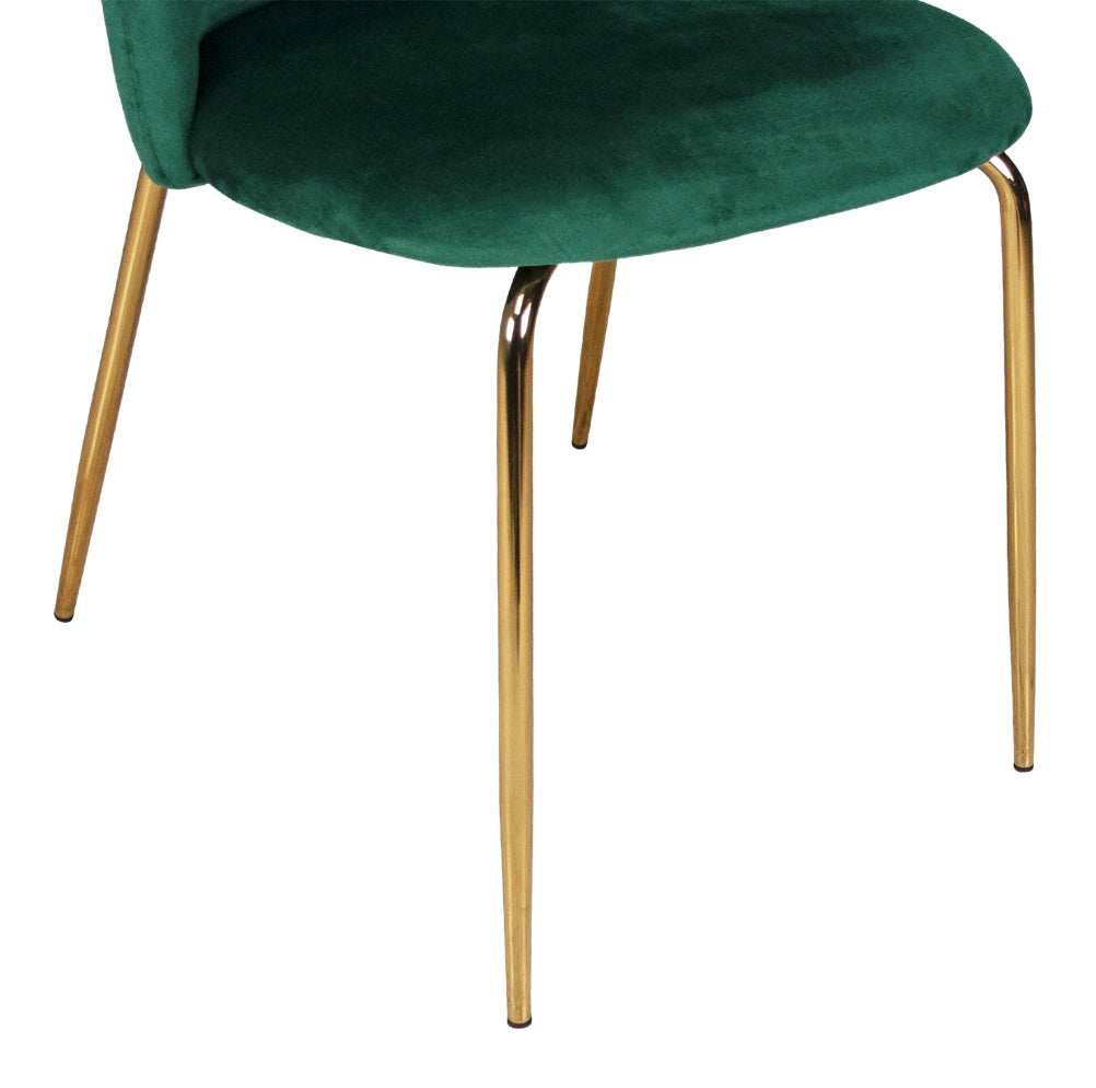 Sedia da pranzo imbottita in velluto verde scuro (2 pz) - Nicole - SD30NIG