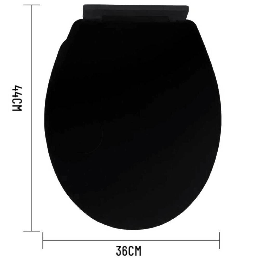 Trade Shop - Copriwater Universale Standard In Plastica Super Resistente 44x36cm Colore Nero -