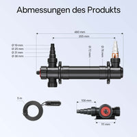CUV-136 Chiarificatore UV per laghetto Sterilizzatore con lampada 36W
