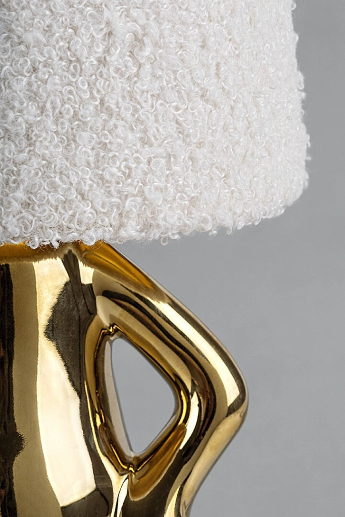 Lampada da tavolo ceramica oro paralume crema E14 Rabalux