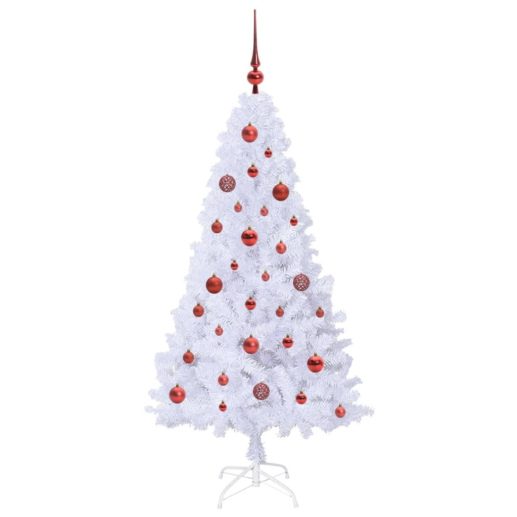 Albero di Natale | Decorazioni natalizie artificiale Bianco 150 cm PVC e Acciaio
