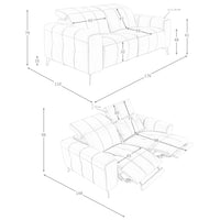 Divano relax 2 posti in pelle grigia