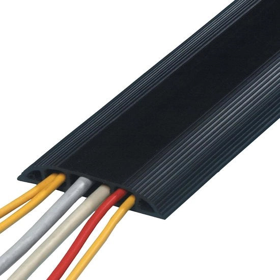 Cavo in gomma 300cm Nero - Protezione cavo con bordo antiscivolo - Grande protezione cavo separata - 6 cavi 7mm - Adesivo self-levigante