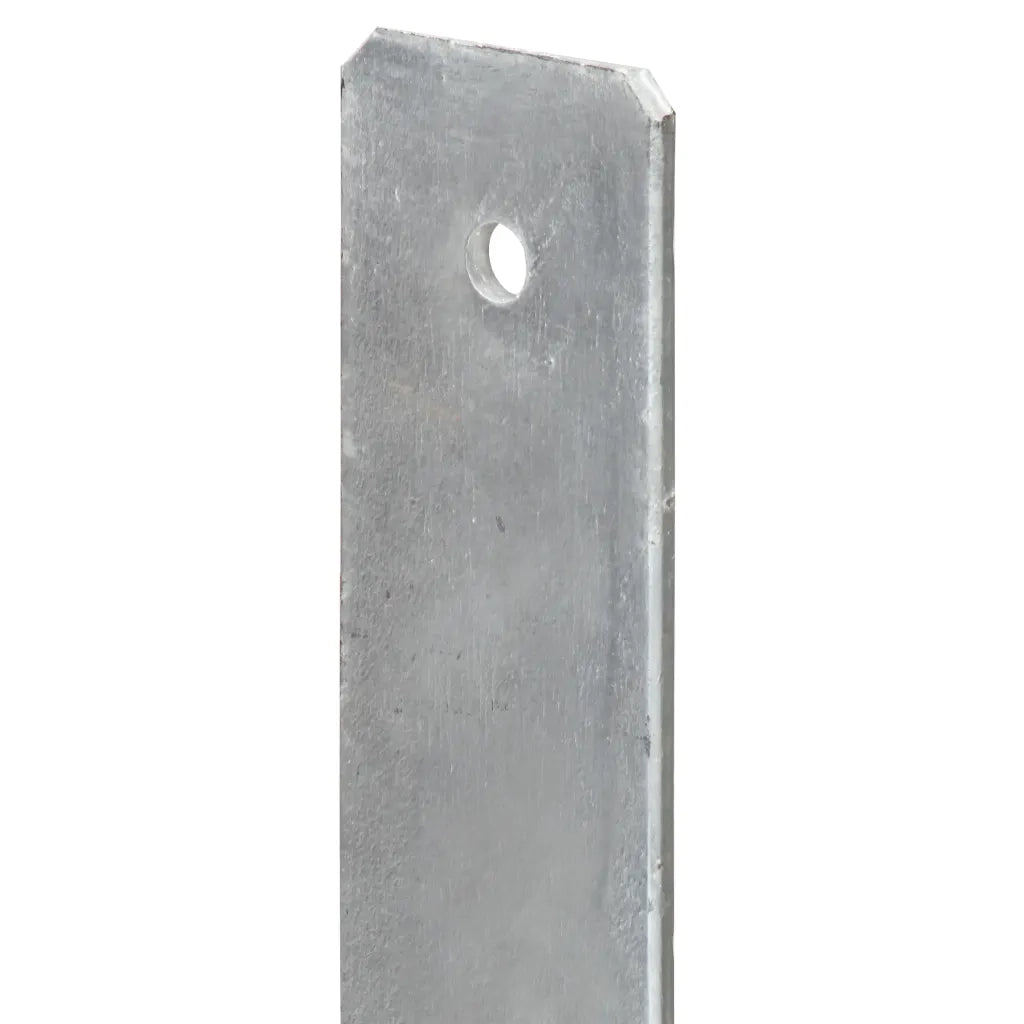 Picchetti per Recinzione 6 pz Argento 14x6x60cm Acciaio Zincato 145309