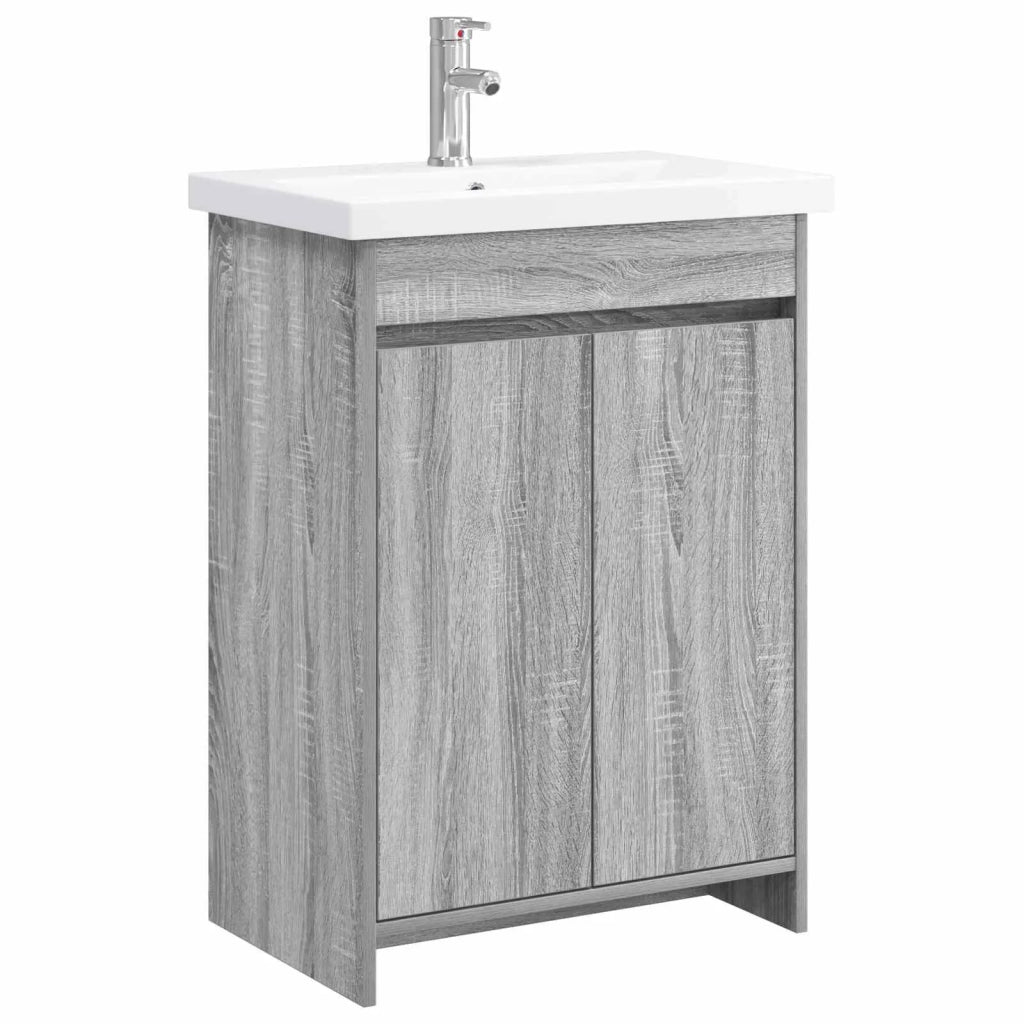 Set di mobili per il bagno Sonoma grigio 81 x 40 x 84,5 cm 3404287