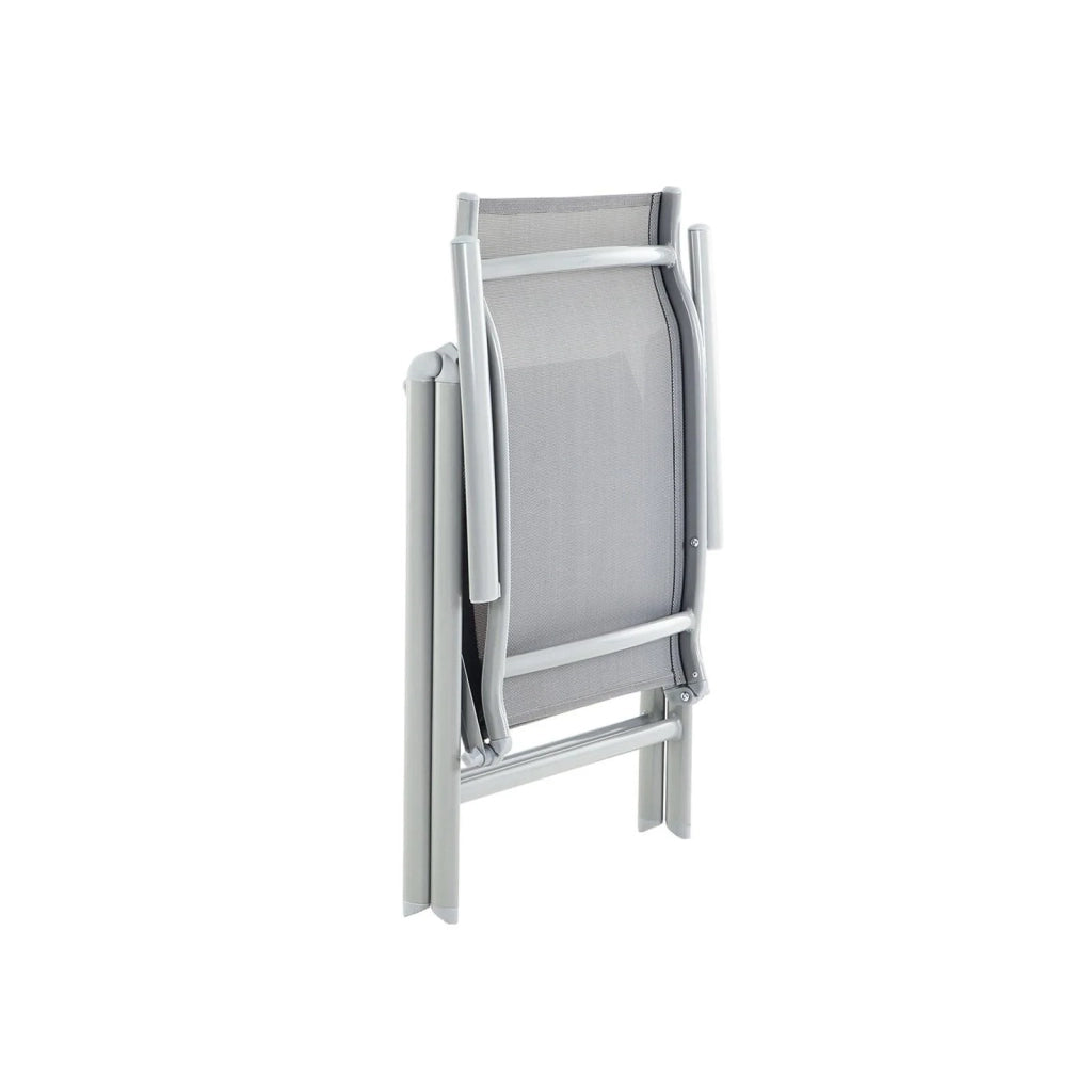 Sedia da giardino pieghevole seduta da esterno robusto telaio in alluminio schienale regolabile in 8 posizioni capacità di carico 150 kg grigio 12_0001680