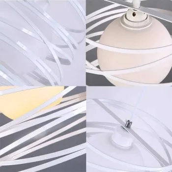 Lampadario moderno a sospensione a fasce intrecciate. in ferro verniciato finish opaco - Attacco 1xE27. Potenza max 1x60 W. dim. 33x22 cm