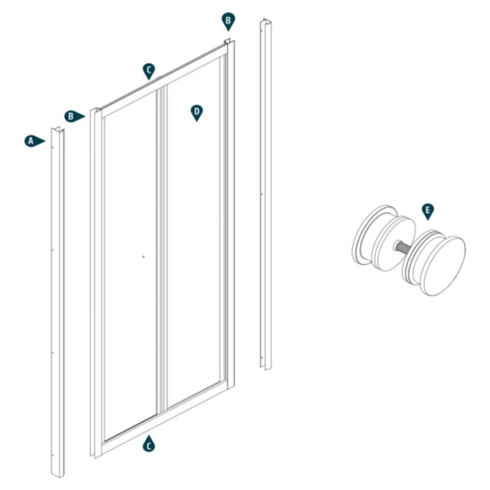 Porta doccia a soffietto book cristallo temprato profilo bianco bianco *** misure 76-80xh190cm serigrafato, confezione 1