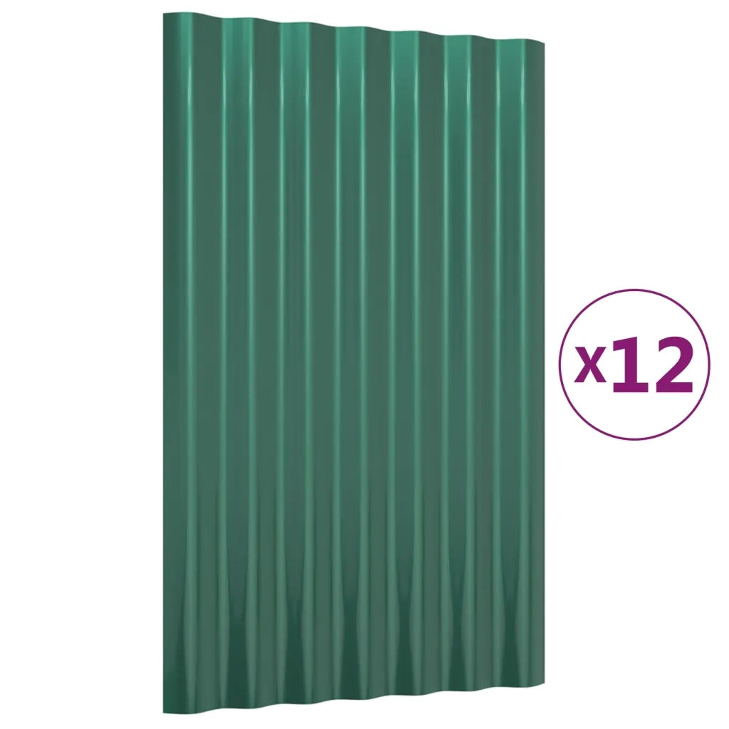 Pannelli Tetto 12pz Acciaio Zincato Verde 60x36 cm 319123