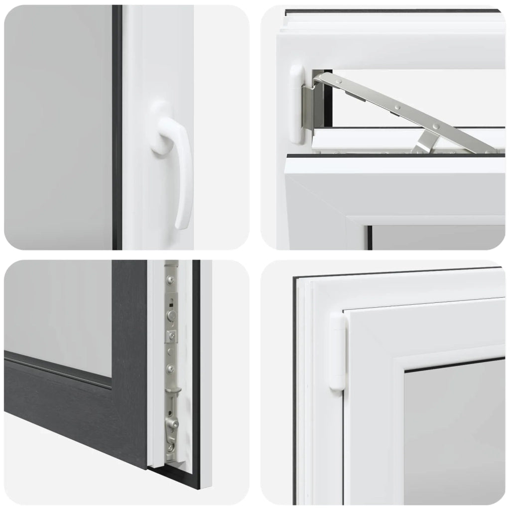 Finestra per Soffitta RISOR 80 x 70 cm PVC e Vetro Antracite CFW4156141