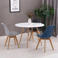 Set 4 Sedie 53,5x48,5x83 cm in Polipropilene e Similpelle Candice Blu