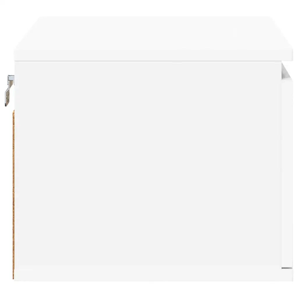 Comodino a Parete-Tavolino da notte con Luci LED Bianco 811575
